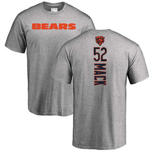 Chicago Bears Men Ash Khalil Mack Backer NFL Football #52 T Shirt->nfl t-shirts->Sports Accessory